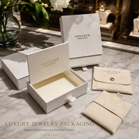 Ensemble d'emballages de luxe pour bijoux, boîtes cadeaux haut de gamme personnalisées avec logo et pochettes, boîte de rangement pour bagues, colliers, boucles d'oreilles, bracelets