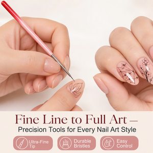Ensemble de 7 pinceaux à ongles en acrylique dégradé rouge vin, poils en nylon PBT pour la peinture au gel en salon - Product Image 4