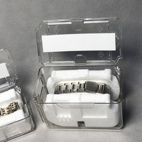 Boîtes de présentation pour montres RLX transparentes en plastique, tailles grandes et petites, prêtes à être expédiées