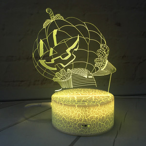 7 couleurs changeantes 3D fissure Lumière tête de citrouille Halloween 2 illusion visuelle LED <span class=keywords><strong>lampe</strong></span> créatif figurine jouet De Noël - Product Image 5