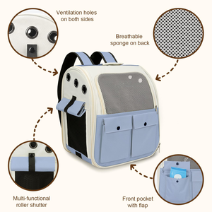 Transportín Multifuncional para Mascotas con Ruedas, Mochila Desmontable para Mascotas, Bolsa de Viaje Transpirable y Portátil para Gatos, para Exteriores - Product Image 5
