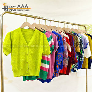 เสื้อสเวตเตอร์ถักโครเชต์แขนสั้นของผู้หญิงเสื้อถักผ้าฝ้ายสไตล์คุณแม่เสื้อฤดูร้อนผสมก้อนเสื้อผ้า<span class=keywords><strong>มือ</strong></span><span class=keywords><strong>สอง</strong></span> - Product Image 6