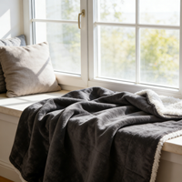 Couverture en flanelle sherpa douce et chaude personnalisée OEM ODM, 100% polyester, épaisse, confortable, double couche