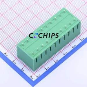 KF2EDGKVCH-5.08-2*10P Plug-in Terminal Block Through hole,P=5.08mm Connector Board-to-Board / Socket - Closed 2x10P 5.08mm Green - Product Image 2