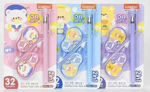 Weiibo Correction Tape & Ball Pen 2 In 1 Dr Bear Design For School Office Use - Product Image 3