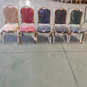 Chaises de mariage les plus populaires pour les hôtels, les fêtes et les événements, chaises de banquet empilables en métal et en tissu personnalisées - Product Image 4