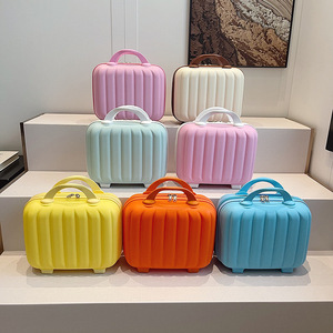 2025 mới thời trang mỹ phẩm trường hợp 14 inch nhỏ ABS vali dễ thương kem phong cách nhỏ hành lý lưu trữ trường hợp - Product Image 1