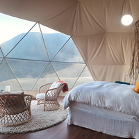 Glamping Dôme géodésique Serre préfabriquée Pvc Igloo Tente d'hôtel avec salle de bain