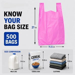 Bolsas de Compras Biodegradables Personalizadas al por Mayor, de HDPE, con Asas Tipo Camiseta, para Supermercados y Tiendas Minoristas - Product Image 4