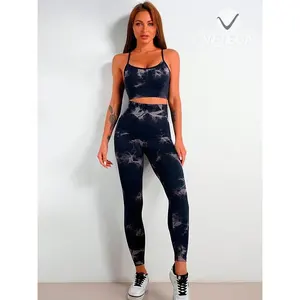 Conjunto Deportivo Tie Dye para Mujer con Push-Up y Almohadillas Extraíbles, Tejido de Alta Elasticidad con Memoria, Secado Rápido y Transpirable, Conjunto de 2 Piezas para Entrenamiento - Product Image 3
