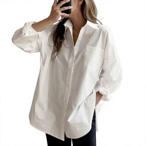 Camisas Casuales de Mujer para el Verano 2025, Nuevas Camisas Lisas de Manga Larga, 100% Algodón, Secado Rápido, Cuello Clásico - Product Image 1