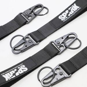 Personalized Energy Drink Brands Promotional Gift Custom Woven Label Logo Short <b>Lanyard</b> Keychain with Carabiner Clip - Product Image 3