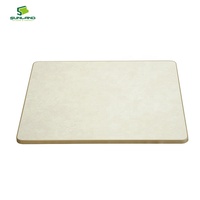 Plateau de table carré en pierre frittée imperméable SUNLAND de 60 cm avec bord en aluminium pour extérieur et usage professionnel Horeca Café