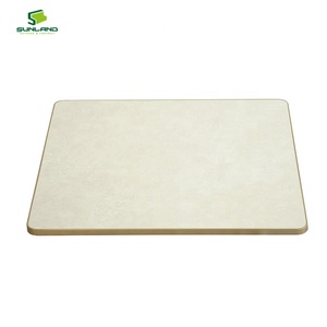 Plateau de table carré en pierre frittée imperméable SUNLAND de 60 cm avec bord en aluminium pour extérieur et usage professionnel Horeca Café - Product Image 3