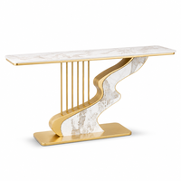 Table console décontractée design moderne ardoise créative pour foyer armoire décorative murale de luxe en demi-cercle