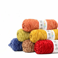 Benang Rajut dan Crochet Velvet Chenille Polyester 5mm Tebal 100g Benang Fancy 10S 48 Warna