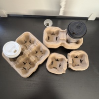 Vente en gros de gobelets à café jetables à double paroi, personnalisés, imprimés à l'écran, en pulpe de papier, 2/4 gobelets à café, porte-gobelets pour boissons chaudes