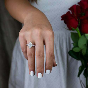 Anello di Fidanzamento con Gemma Marquise per Donne, Elegante Gioiello da Dito per Feste - Product Image 4