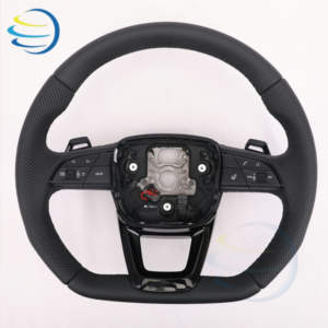 Volante de Cuero con Levas para <span class=keywords><strong>Audi</strong></span> B8 B9 C8 Q5L R8, Compatible con A3 S3 <span class=keywords><strong>RS3</strong></span> A4L A5 S5 RS5 A6L A7 S7 RS7 Q2L Q3 Q5 Q5L Q7 - Product Image 5