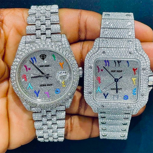 Sang trọng Iced out Bust xuống 39.8mm 9015 Phong trào cơ khí đồng hồ vượt qua Kim Cương <span class=keywords><strong>Tester</strong></span> vvs moissanite đồng hồ - Product Image 3