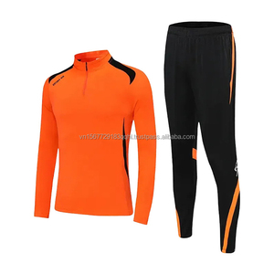 เสื้อฟุตบอลแขนยาวแบบซิปครึ่งตัว เสื้อแจ็คเก็ตฝึกซ้อม พิมพ์โลโก้ได้ตามต้องการ กางเกงกีฬาผู้ชาย เสื้อทีม ป้องกันรังสียูวี แห้งเร็ว - Product Image 6