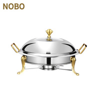 Kommerzielles Hotel Buffet Golden Silver Restaurant Party Runde Speisen wärmer Set Edelstahl Chafing Dish