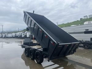 7x16ft Heavy Duty High Side Dump Trailer Triple Axle 21000lbs GVWR 3ft Sides Télescopique Hoist Undermount Rampes 3-Way Gate - Product Image 2
