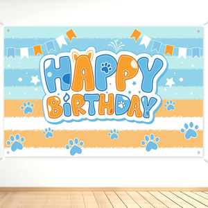 Fondo Fotográfico Personalizable con Huellas de Perro Azul y Feliz Cumpleaños, <span class=keywords><strong>para</strong></span> Baby Shower, Decoración de Fiestas en Casa - Product Image 6