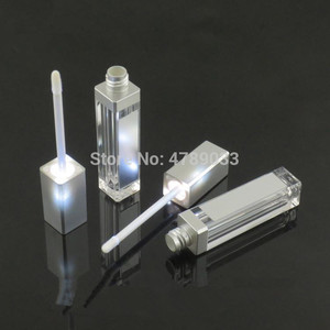 10pcs 7,5 ml vacío maquillaje DIY botella de brillo de labios de plata/Negro cuadrado tubo de brillo de labios con luz LED espejo Labial galletas Glair botella - Product Image 3