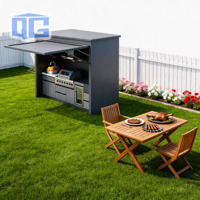 Abri de jardin modulaire moderne en alliage d'aluminium, résistant aux intempéries, pour barbecue extérieur, cuisine de jardin, pavillon de jardin, station de grillade