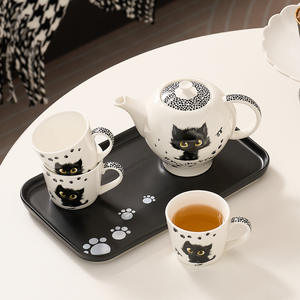 Service à thé en céramique, coffret cadeau mignon, design élégant pour Instagram, ensemble théière pour le thé de l'après-midi - Product Image 3