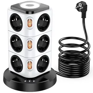 Smart Home Waterproof Surge Protector EU Expandable Socket Cube USB Power Strip With 12 Outlets