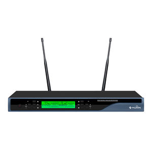 Sistema de micrófono Lavalier UHF inalámbrico de supresión de aullidos para micrófonos recargables inalámbricos profesionales - Product Image 2