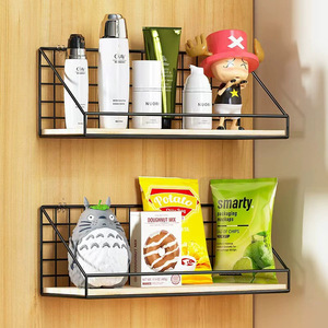 Étagère murale Shi Lifan en bois massif, sans perçage, type crochet, organisateur de bureau à une seule couche, support de rangement pour usage domestique et professionnel - Product Image 2