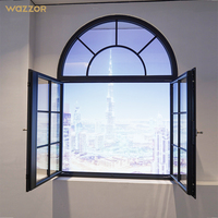 Ventana Francesa de Aluminio con Rotura de Puente Térmico y Múltiples Cámaras, Certificada por NFRC, Marca WAZZOR, para Ahorro Energético en el Hogar