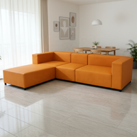 Eckiges Modulares Sofa-Set mit Edelstahlbeinen, Schwammfüllung, Modernes Design für Apartment, Wohnzimmer, Lager, Villa