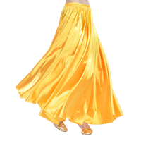 Jupe longue en satin doux et brillant, taille naturelle, colorée, pour spectacle de danse orientale, antistatique, vente en gros