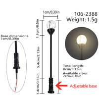 Lampe de cour miniature à LED à l'échelle HO 1:87 pour maquette ferroviaire, table de sable architecturale, accessoire de micro-paysage DIY
