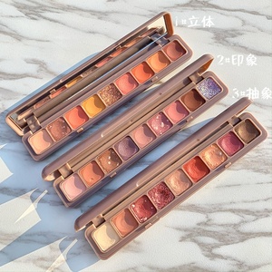 พาเลทอายแชโดว์แบบนิ้วมือ เนื้อมุก แมตต์ กันน้ำ เครื่องสำอางติดทนนาน 9 สี แบบแป้นพิมพ์ - Product Image 2
