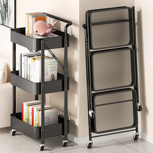 Kitchen <b>Trolley</b> With Baskets Metal Rolling Utility Tool Cart - Product Image 4