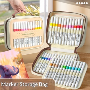 Sac de rangement <span class=keywords><strong>pour</strong></span> marqueurs et crayons acryliques 84 couleurs, grande capacité, multifonctionnel, portable, en toile, détachable - Product Image 5