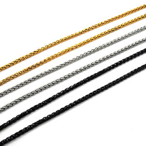 2.5mm-8mm נירוסטה חיטה כסף שרשרת שרשראות עבור גברים ונשים - Product Image 2