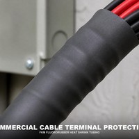 Tube thermorétractable noir FKM ignifuge 2:1 pour protection de jonction de fils, résistant aux liquides à haute température, conforme RoHS