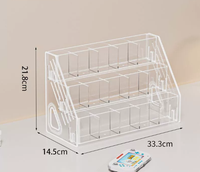 Boîte de présentation de comptoir en acrylique transparent multi-compartiments pour bijoux, bracelets et perles, organisateur de bureau, support de rangement à grille