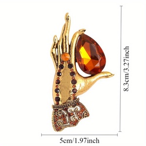 Broche Vintage con Mano de Buda, Elegante, con Diamantes, para Hombre y Mujer, Accesorio de Ropa, Regalo - Product Image 4