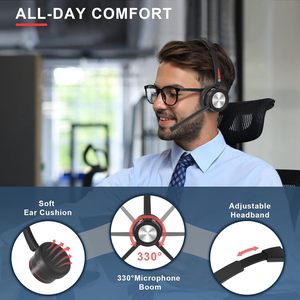 Auriculares inalámbricos duales ENC M890BTD con estación base, micrófono con cancelación <span class=keywords><strong>de</strong></span> ruido y conexión USB para centro <span class=keywords><strong>de</strong></span> llamadas u oficina. - Product Image 4