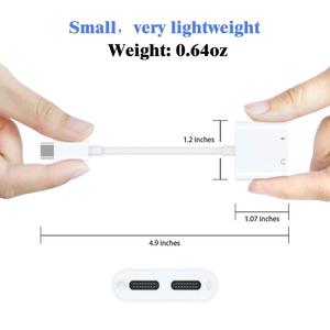Adaptateur audio et de charge 2-en-1 double USB Type-C avec prise casque 3,5 mm pour téléphone portable et ordinateur portable, protection OTP - Product Image 5