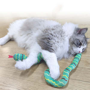 Jouet en peluche pour animaux de compagnie en forme de serpent, écologique, dessin animé, à mâcher, doux, durable, personnalisé, interactif pour chats - Product Image 6
