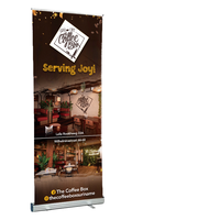 Support de bannière publicitaire portable enroulable en plastique 80x200 personnalisable, résistant au vent, facile à dérouler