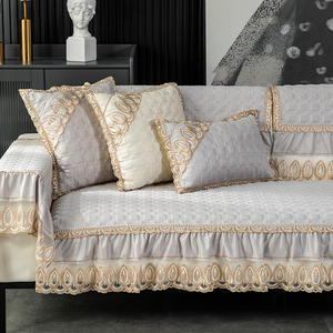Universelle High-End-Sofa bezüge im europäischen Stil mit vier Jahreszeiten und 3 2-und 1-Sitzer-Leinen-Sofabezug Rutsch feste Spitzens ofa bezug - Product Image 3